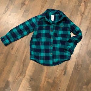 Carter’s barely worn green plaid button down, size 4t